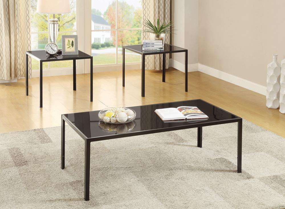 Brock Glass/Metal 3-piece Occasional Table Set