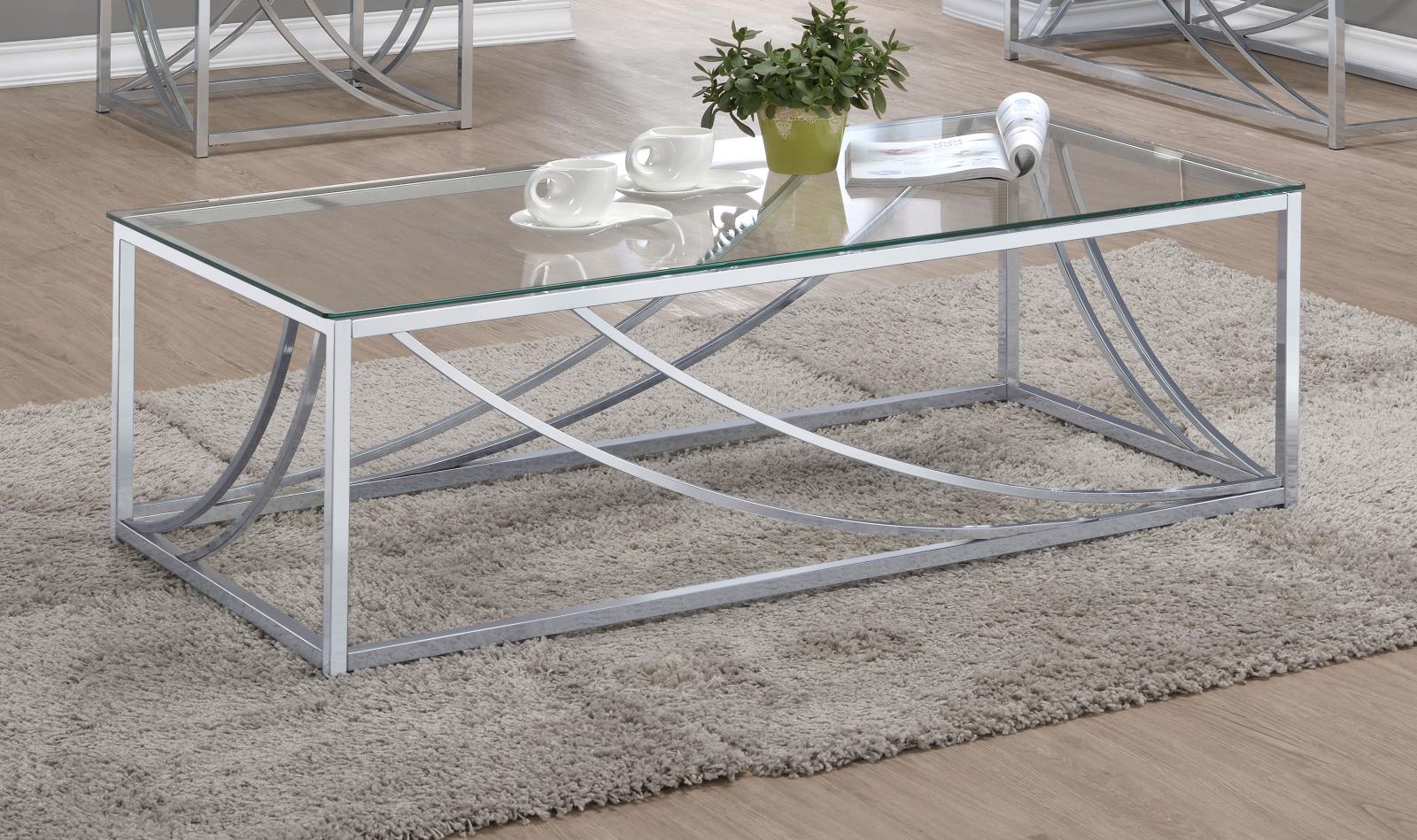 Lille Glass Top Rectangular Coffee Table