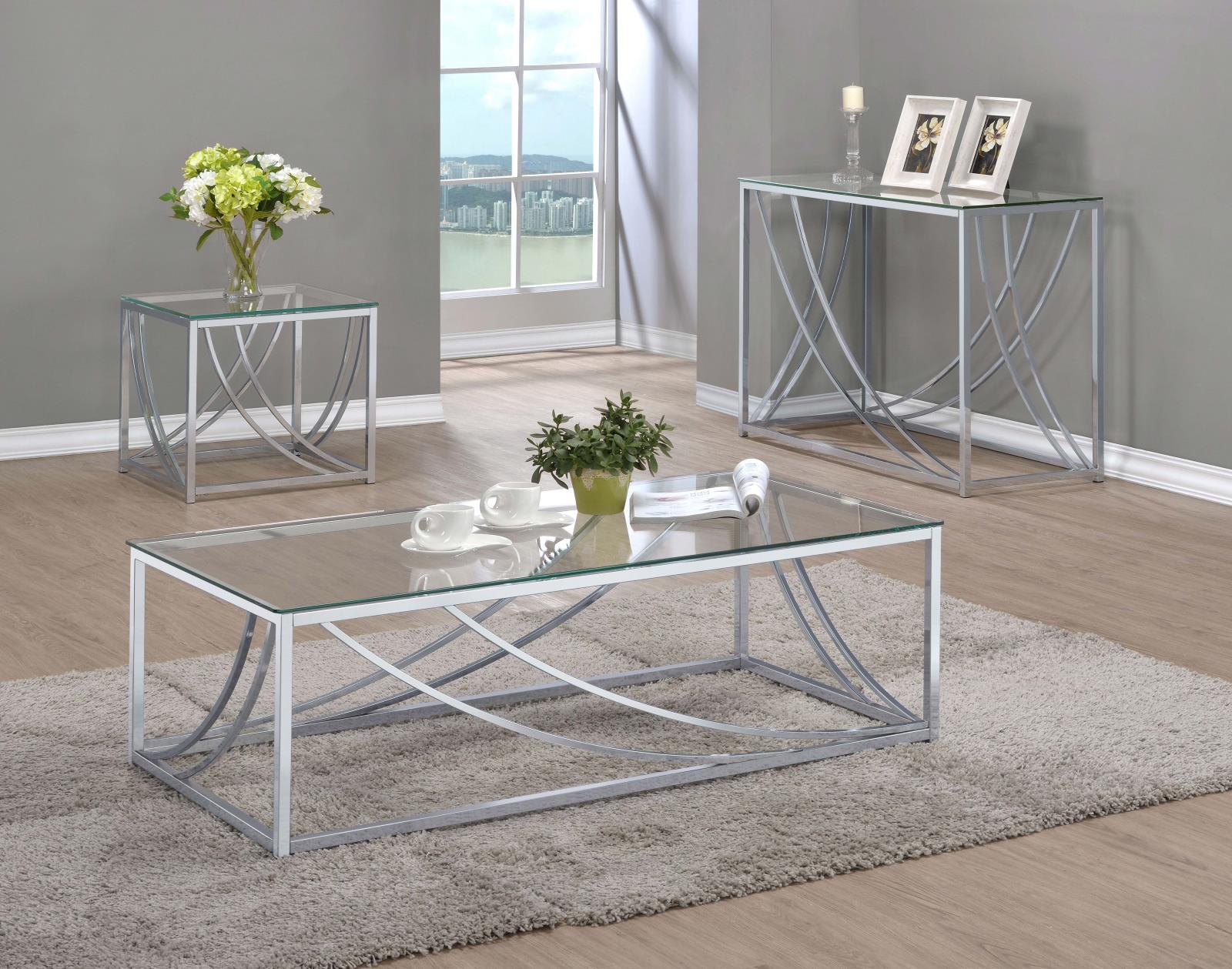 Lille Glass Top Rectangular Coffee Table