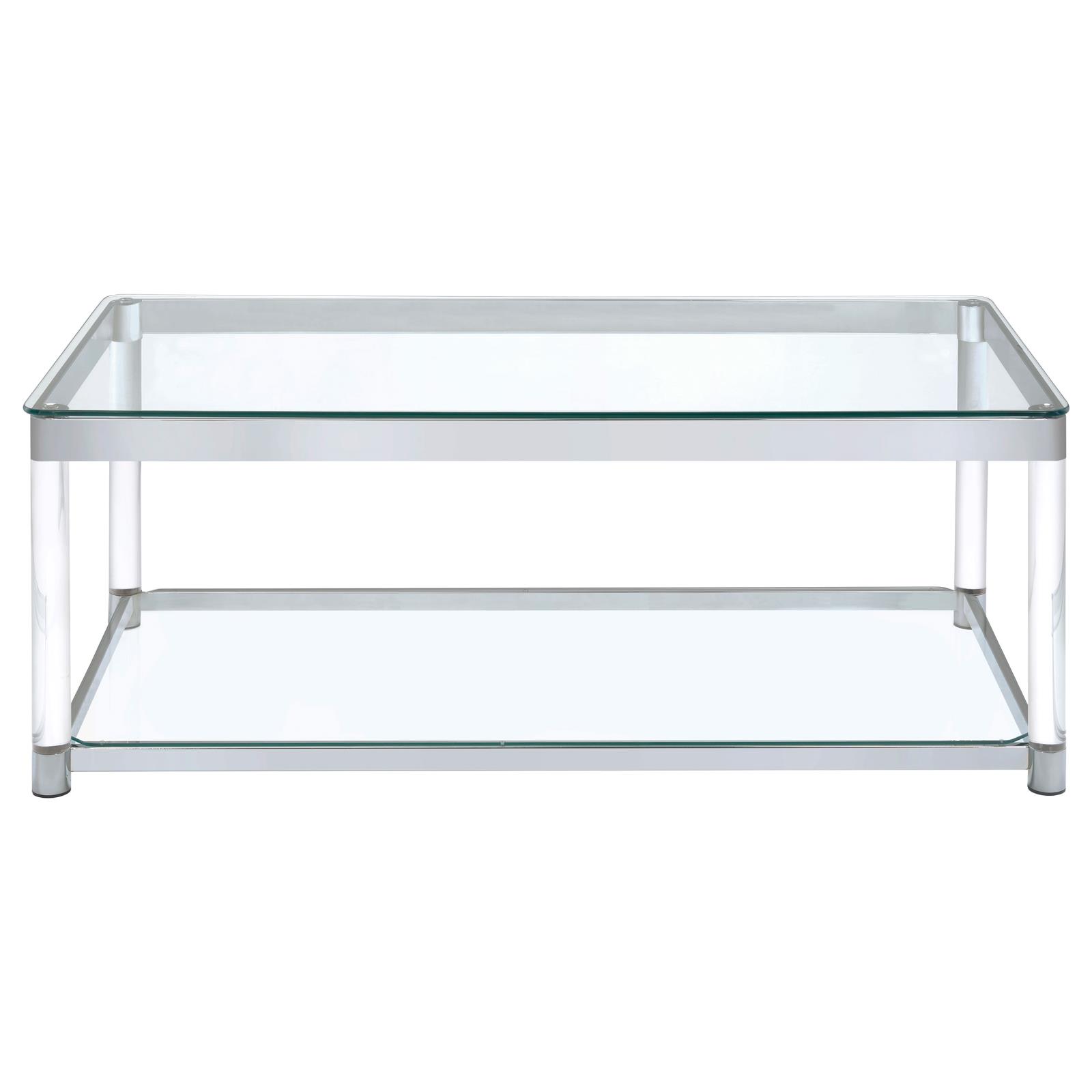 Anne Acrylic Coffee Table with Lower Shelf