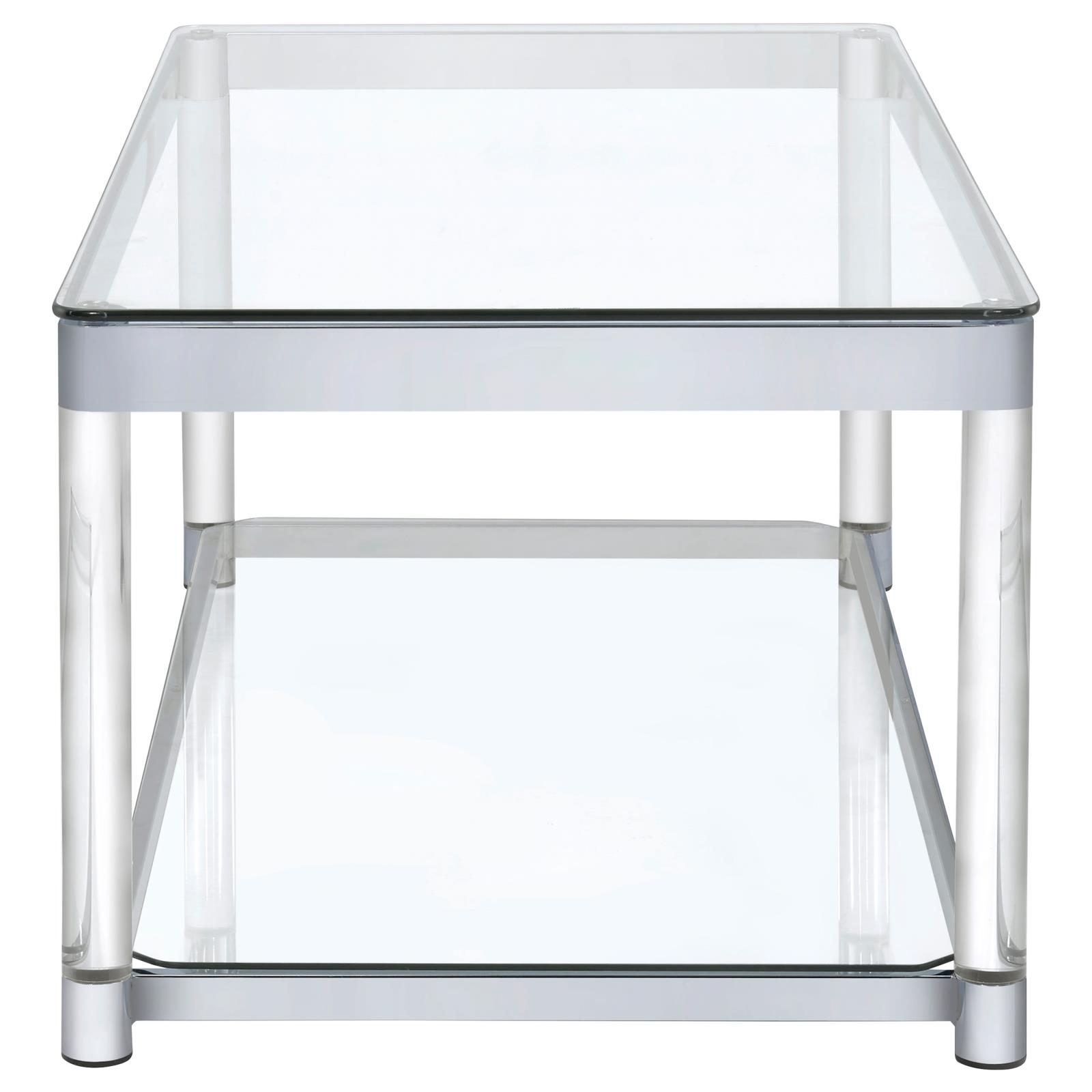 Anne Acrylic Coffee Table with Lower Shelf