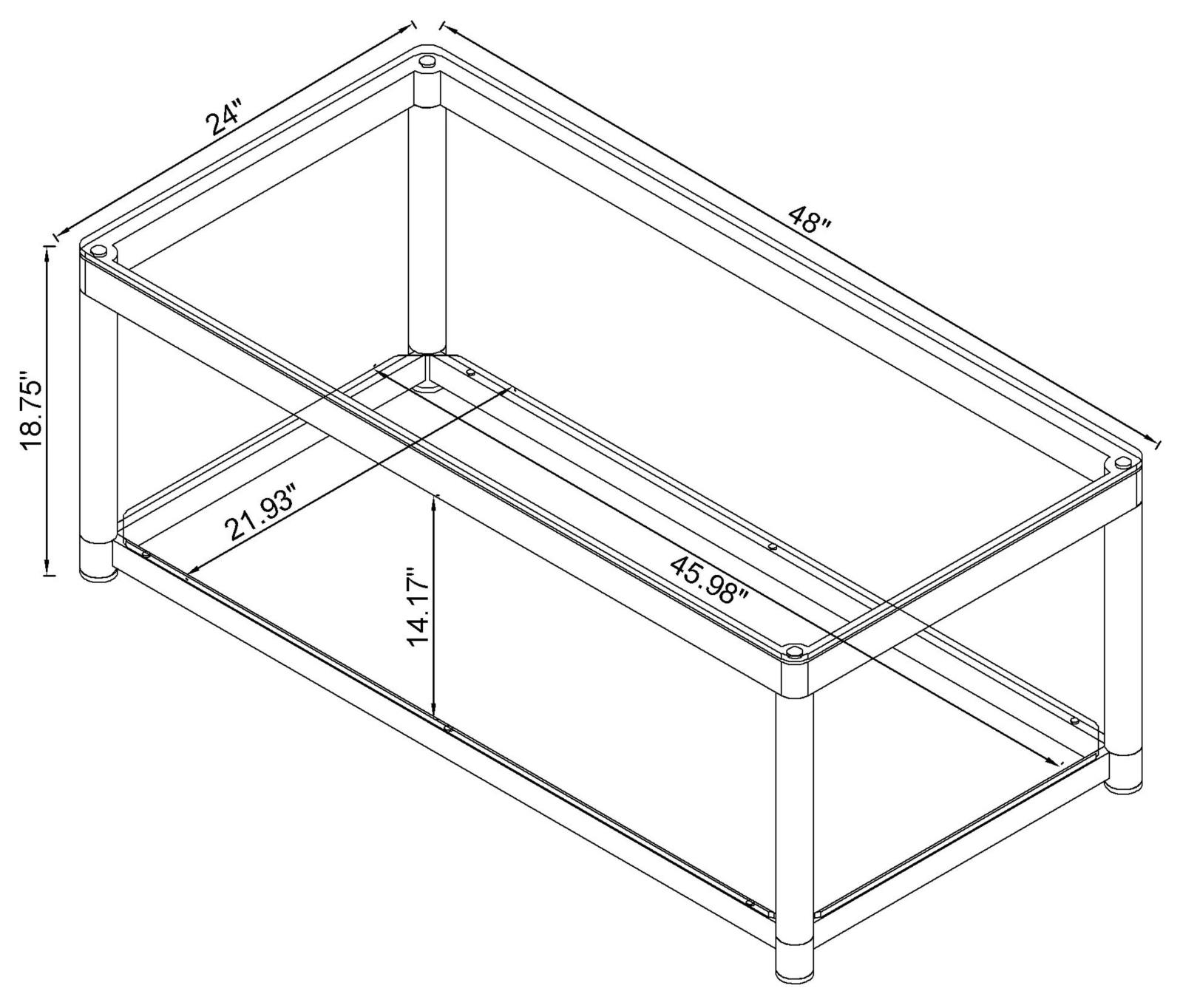 Anne Acrylic Coffee Table with Lower Shelf