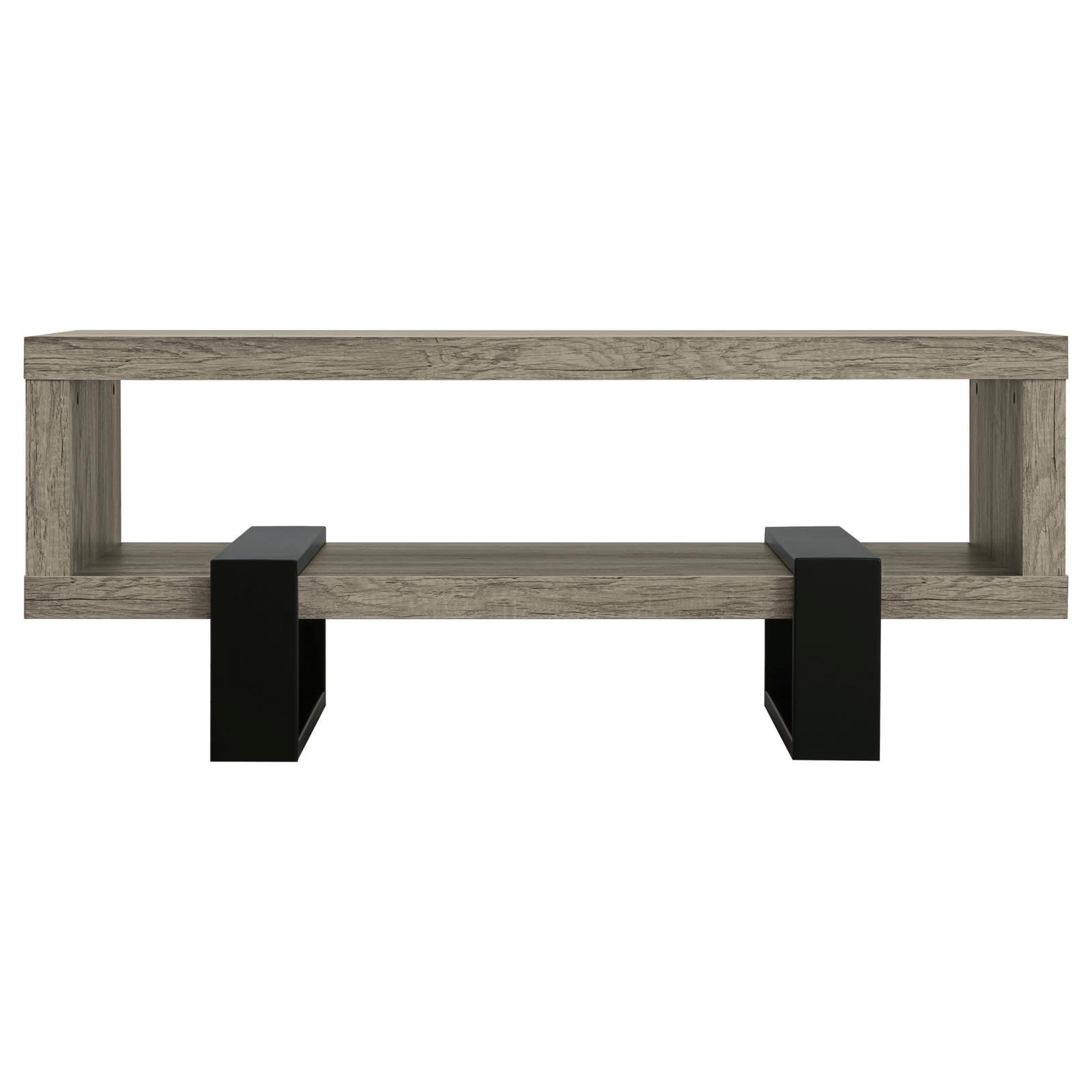 Dinard Wood Veneer Rectangular Coffee Table with Shelf