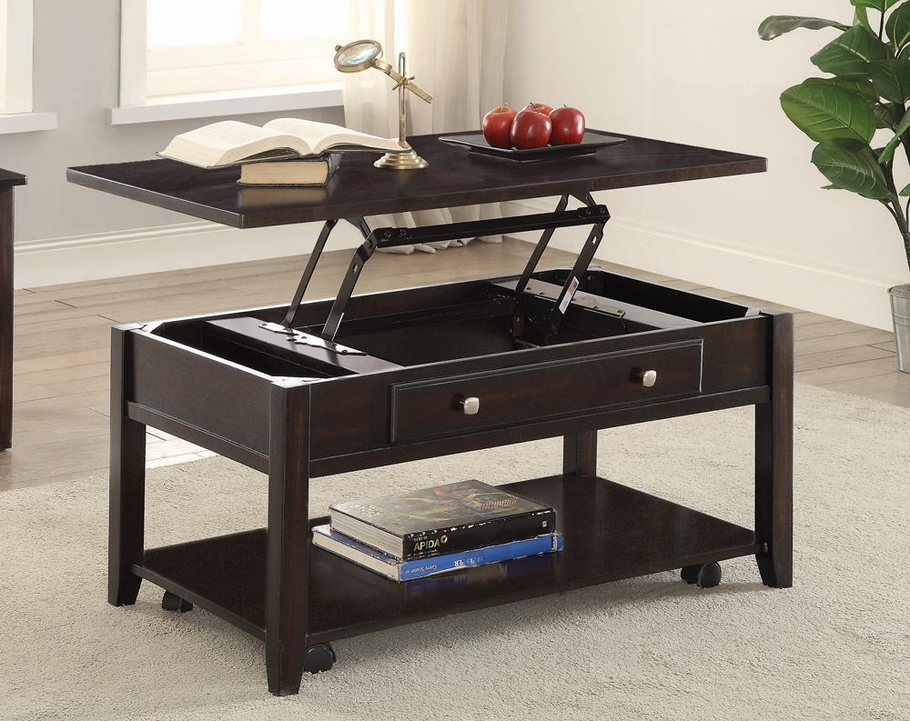 Bradford Wood Veneer Rectangular Lift Top Coffee Table