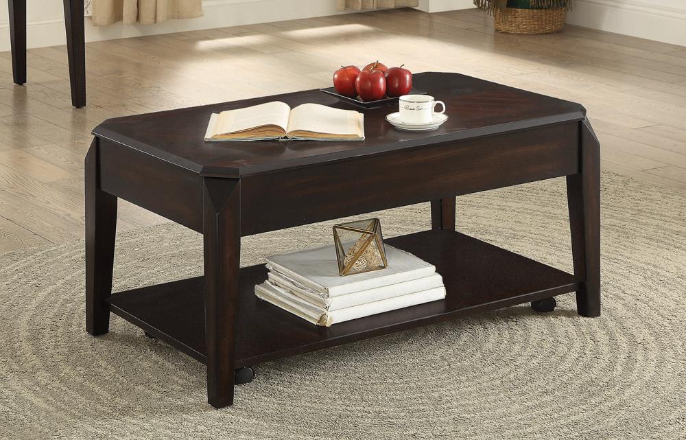 Baylor Wood Veneer Lift Top Coffee Table with Hidden Storage