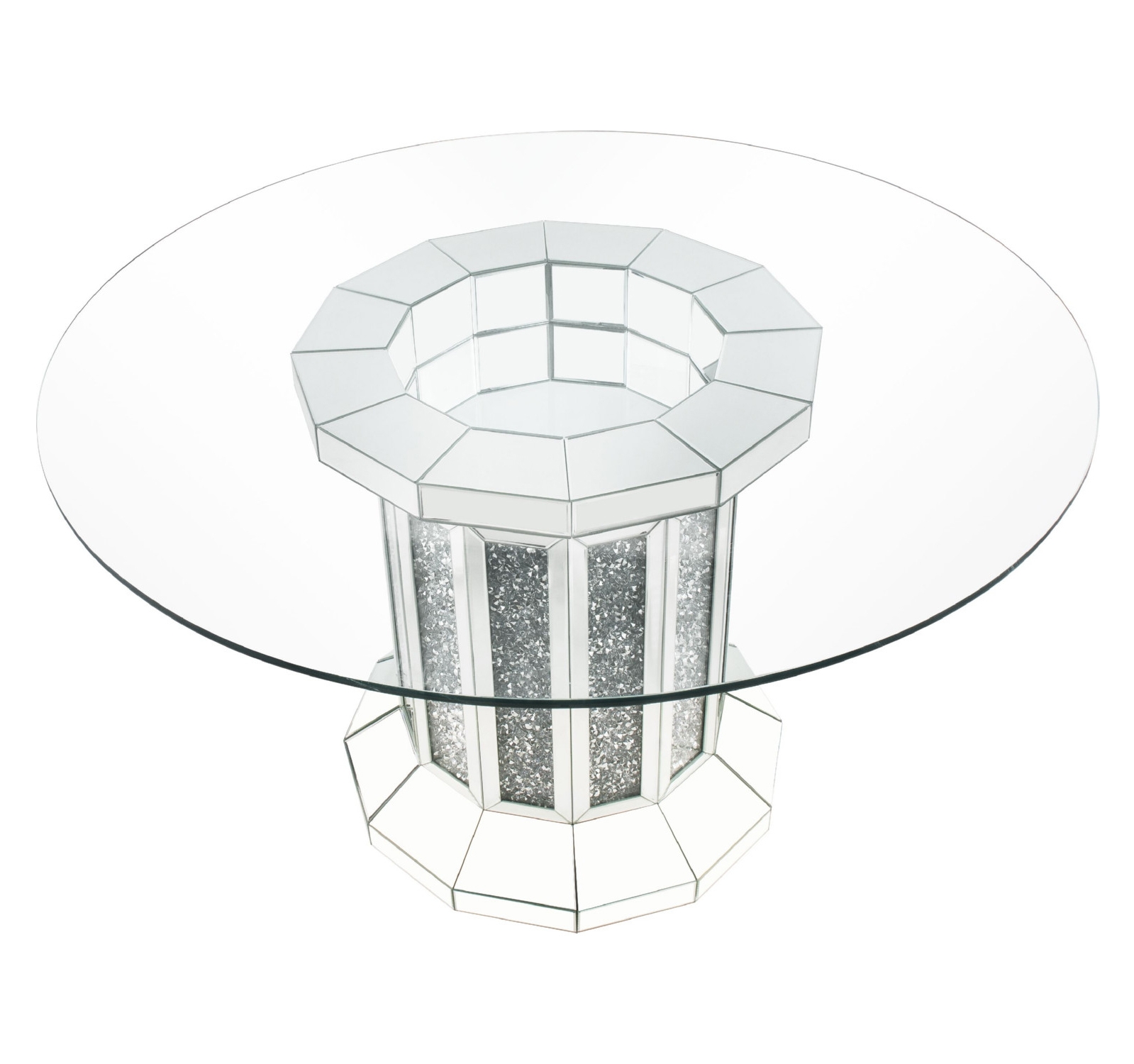 Noralie 72140 Glass/Mirror Round Dining Table