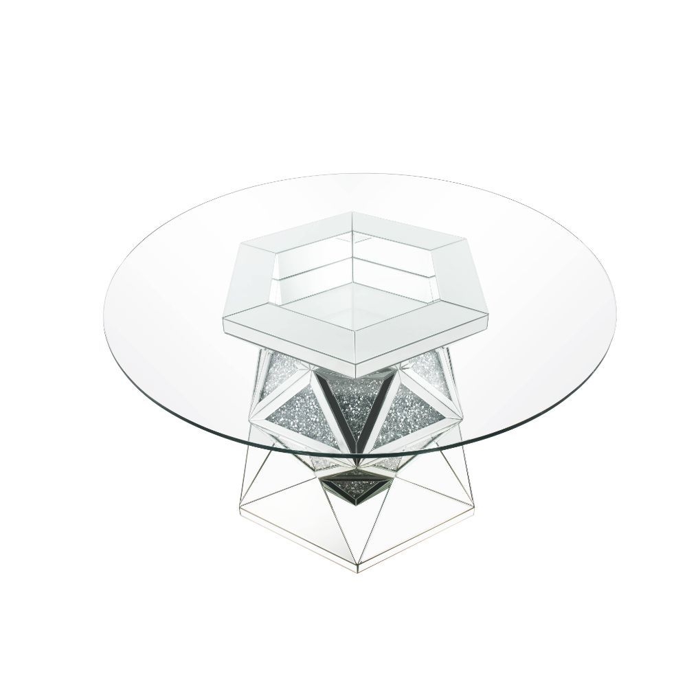 Noralie 72145 Glass/Mirror Round Dining Table