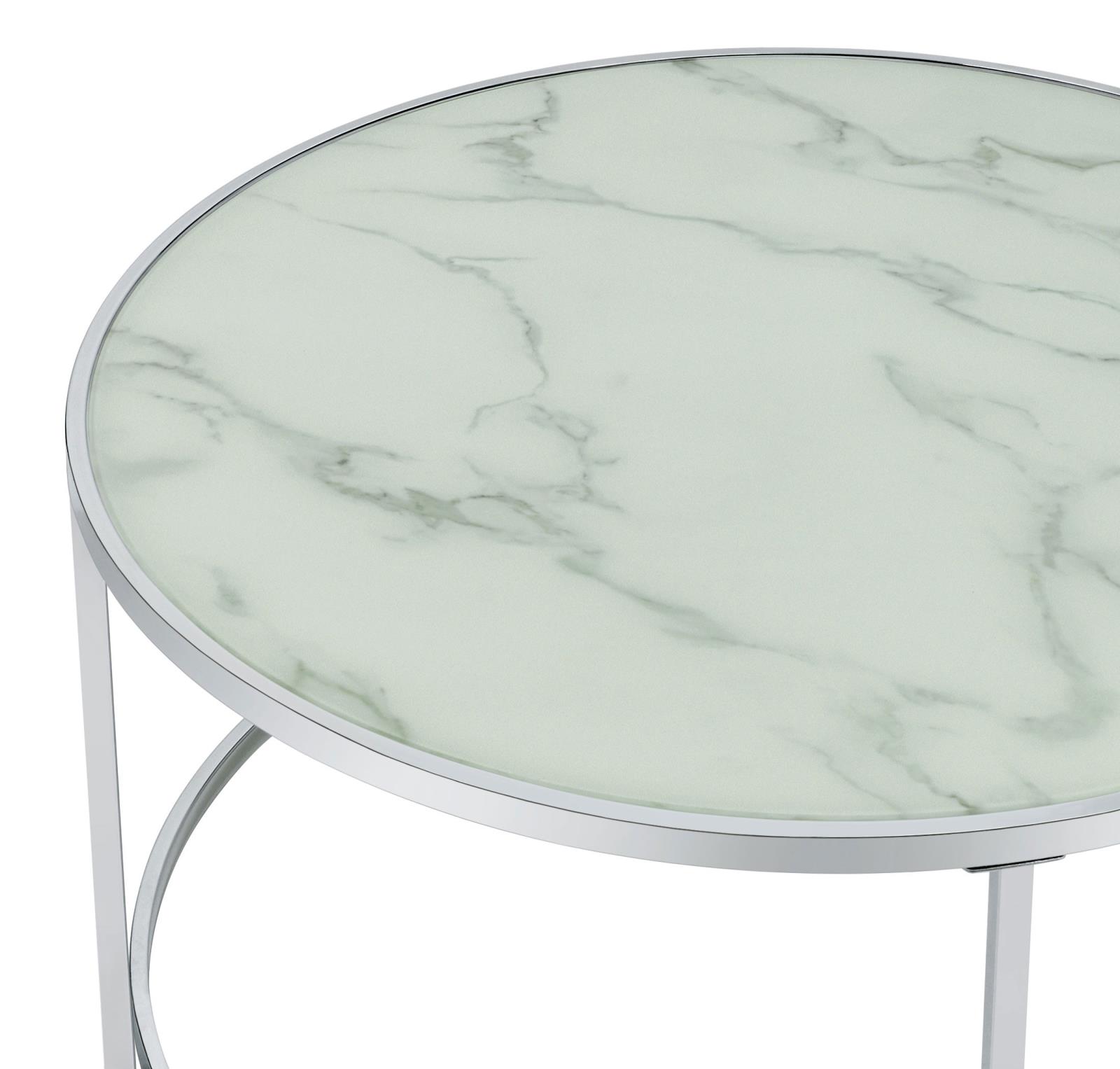 Lynn Faux Marble 2-piece Round Nesting Table