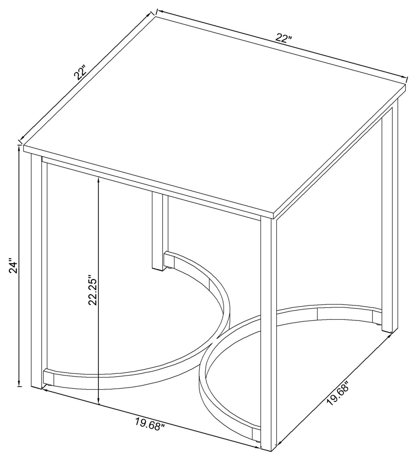 Leona Faux Marble Square End Table with Steel Base