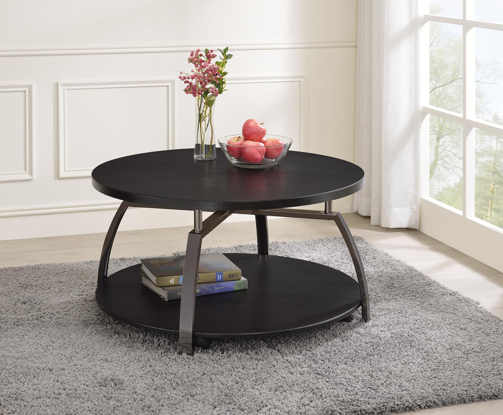 Dacre Wood Veneer Round Coffee Table