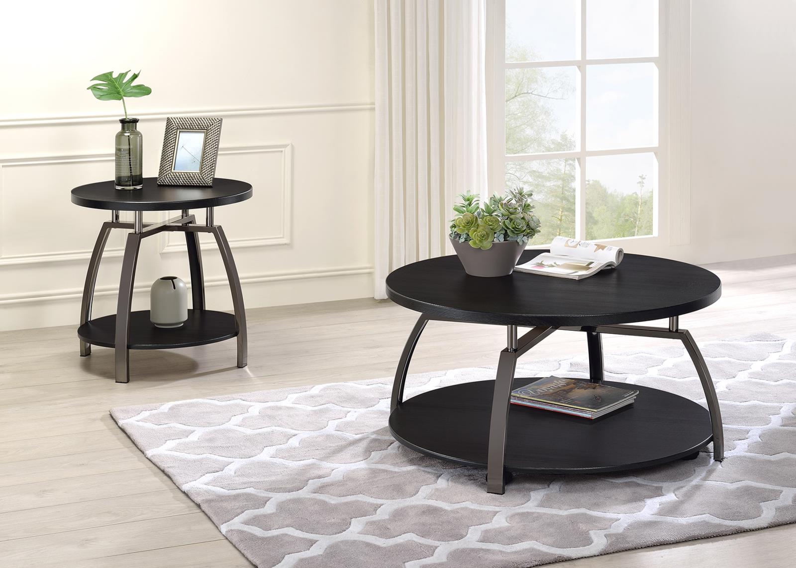 Dacre Wood Veneer Round Coffee Table