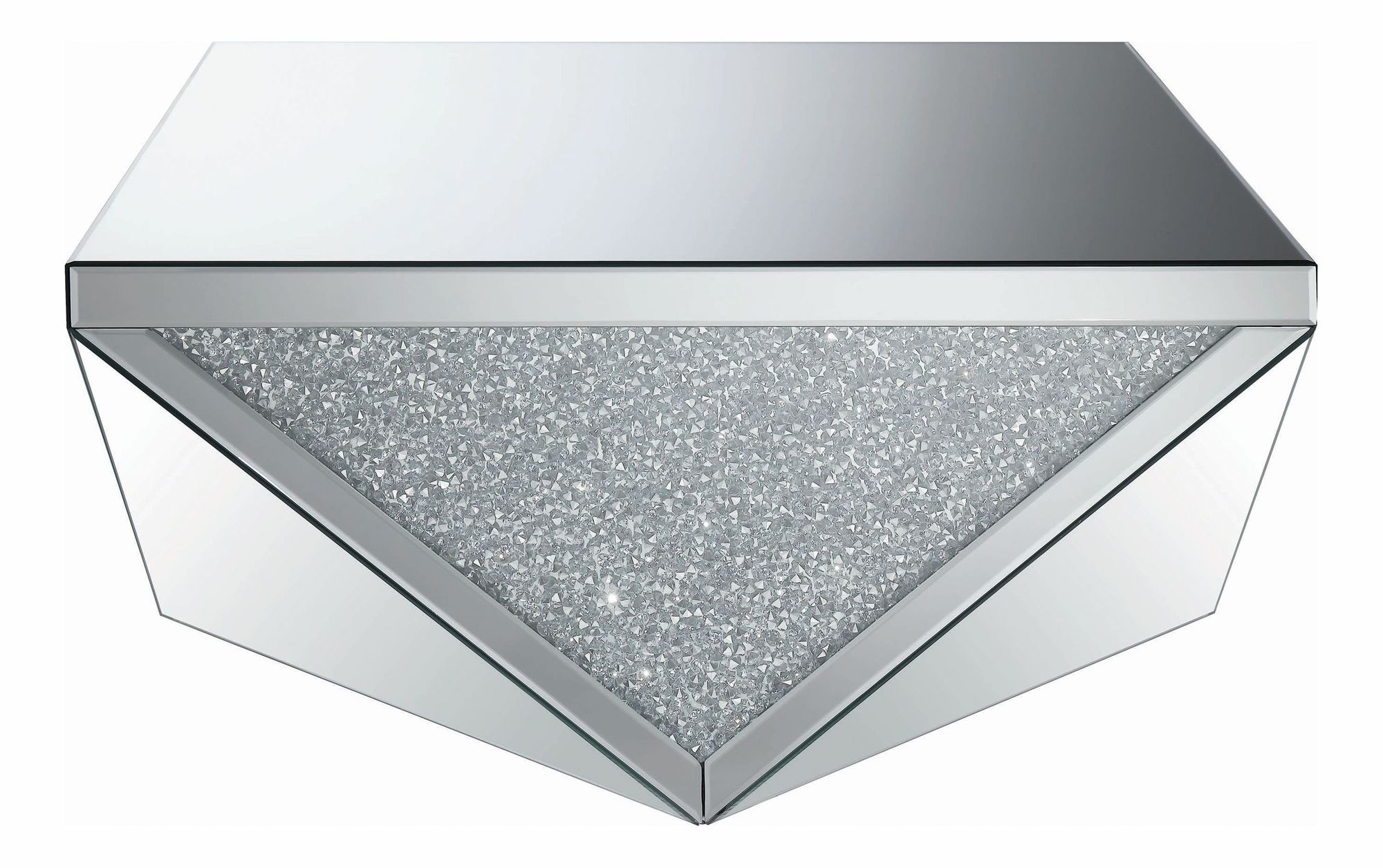 Gunilla Square Mirrored Coffee Table with Triangle Detailing