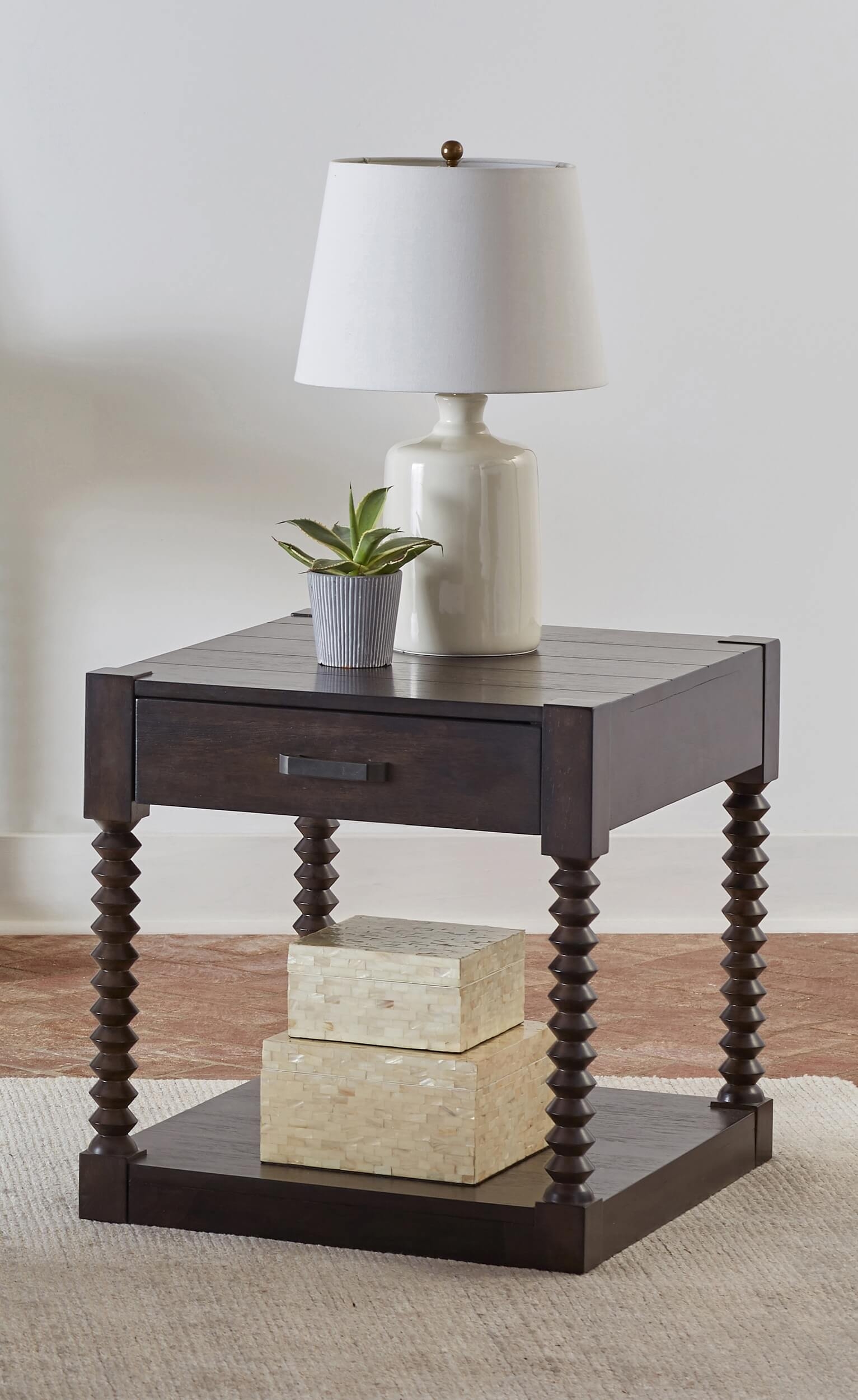 Meredith Wood Veneer 1-drawer End Table