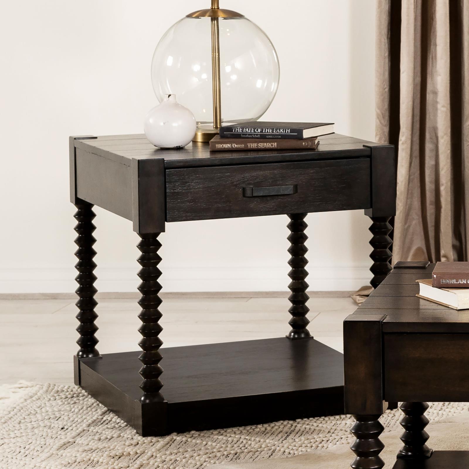 Meredith Wood Veneer 1-drawer End Table
