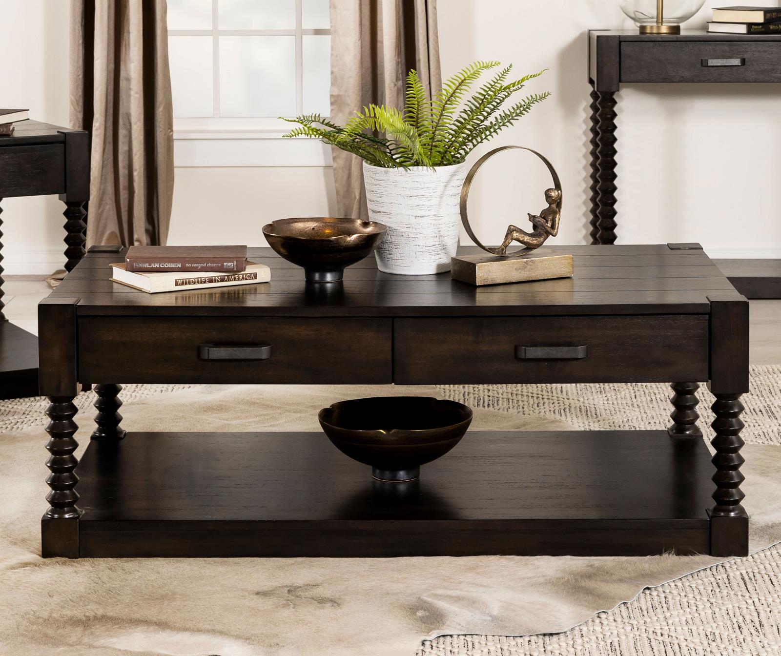 Meredith Wood/Wood Veneer 2-drawer Coffee Table