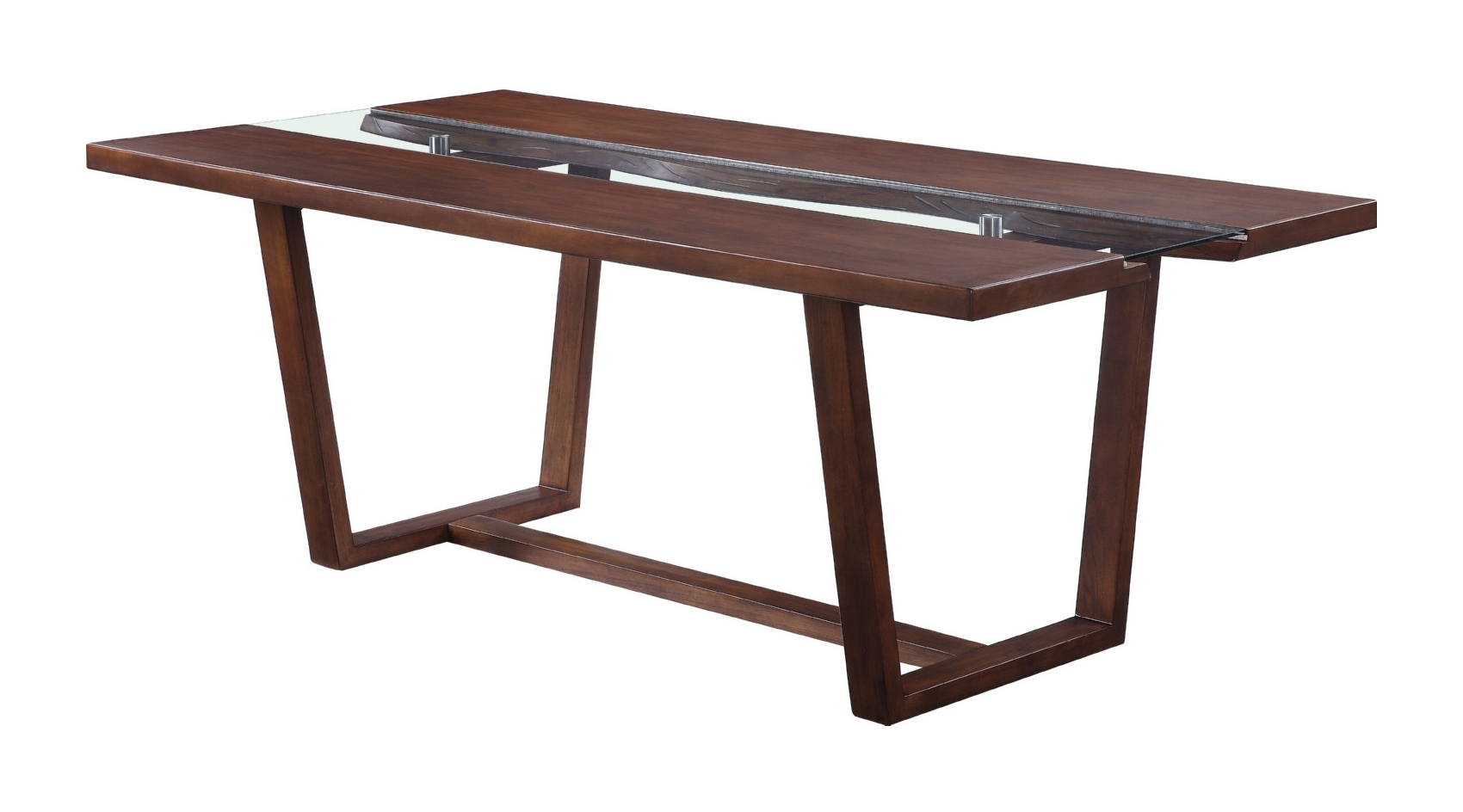 Benoit Glass/Wood Rectangular Dining Table w/ LED Light
