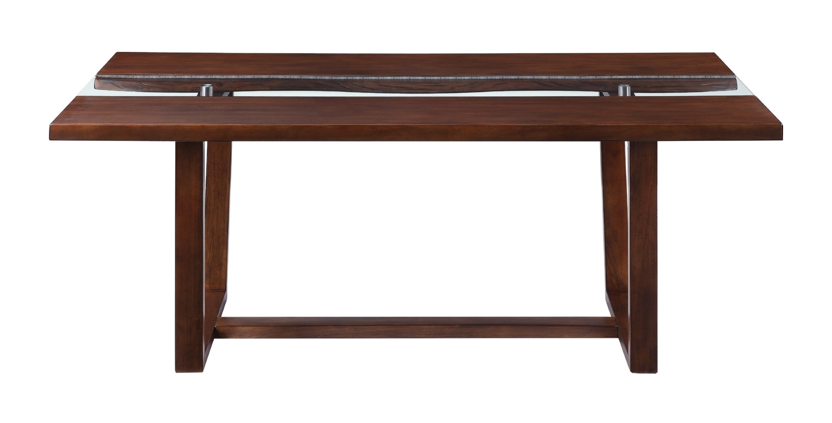 Benoit Glass/Wood Rectangular Dining Table w/ LED Light