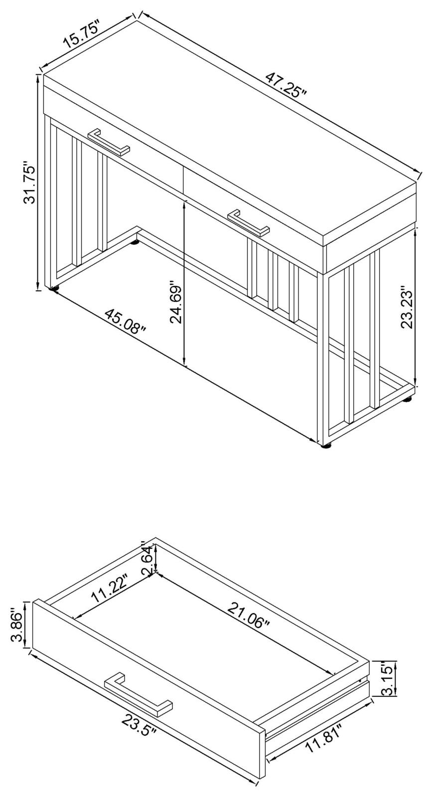 Dalya 2-drawer Rectangular Sofa Table