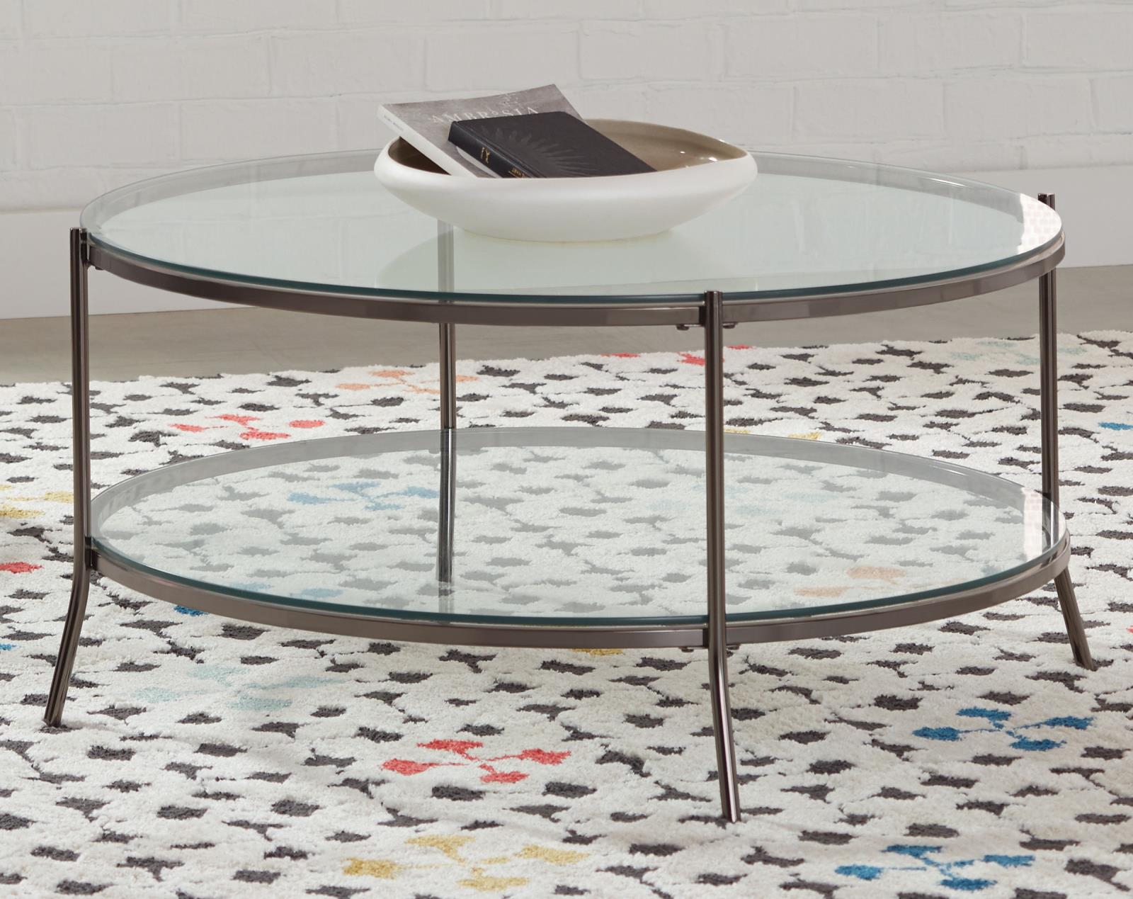 Laurie Glass Top Round Coffee Table