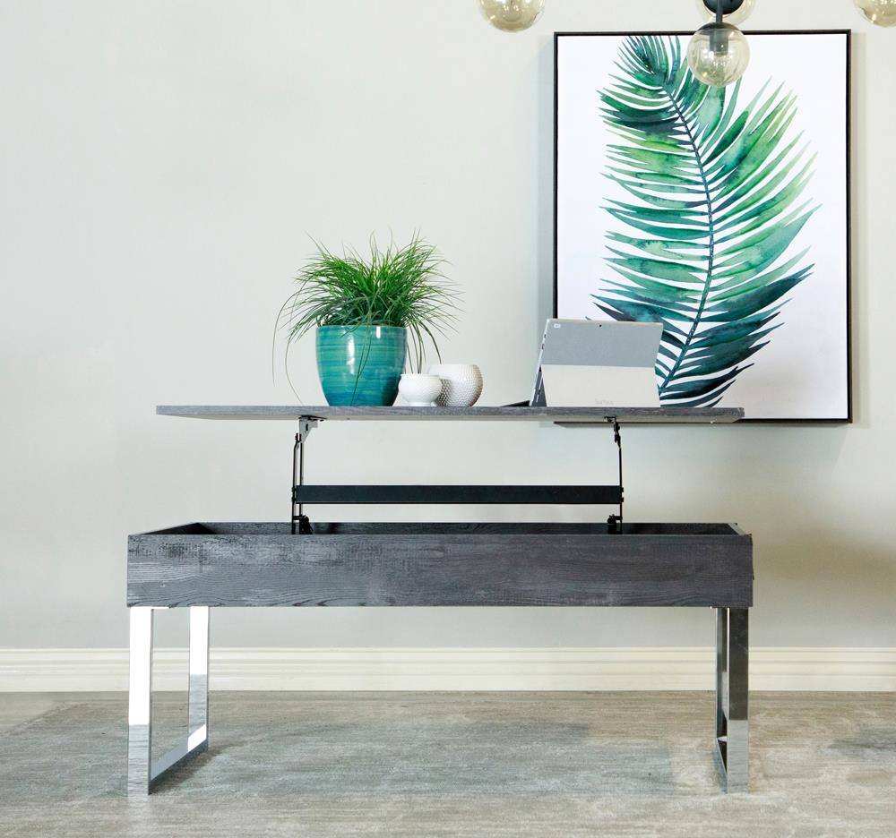 Baines Wood Veneer Lift Top Storage Coffee Table
