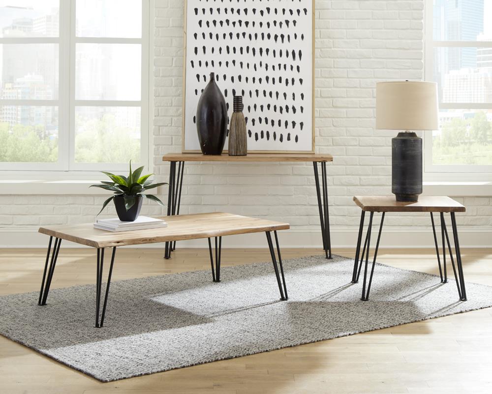 Zander Wood Rectangular Sofa Table with Hairpin Leg