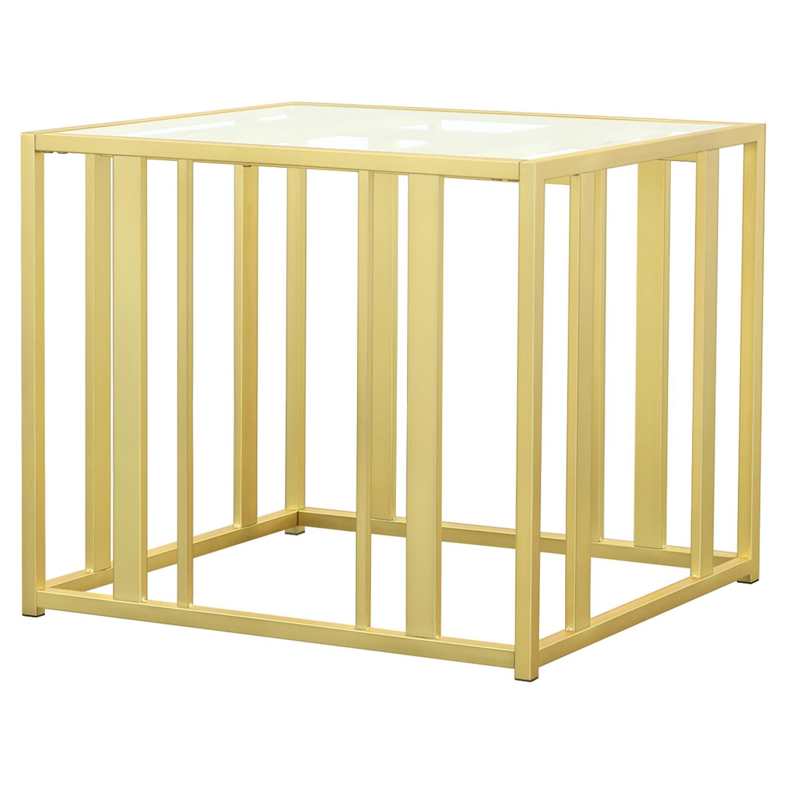 Adri Glass End Table with Metal Frame