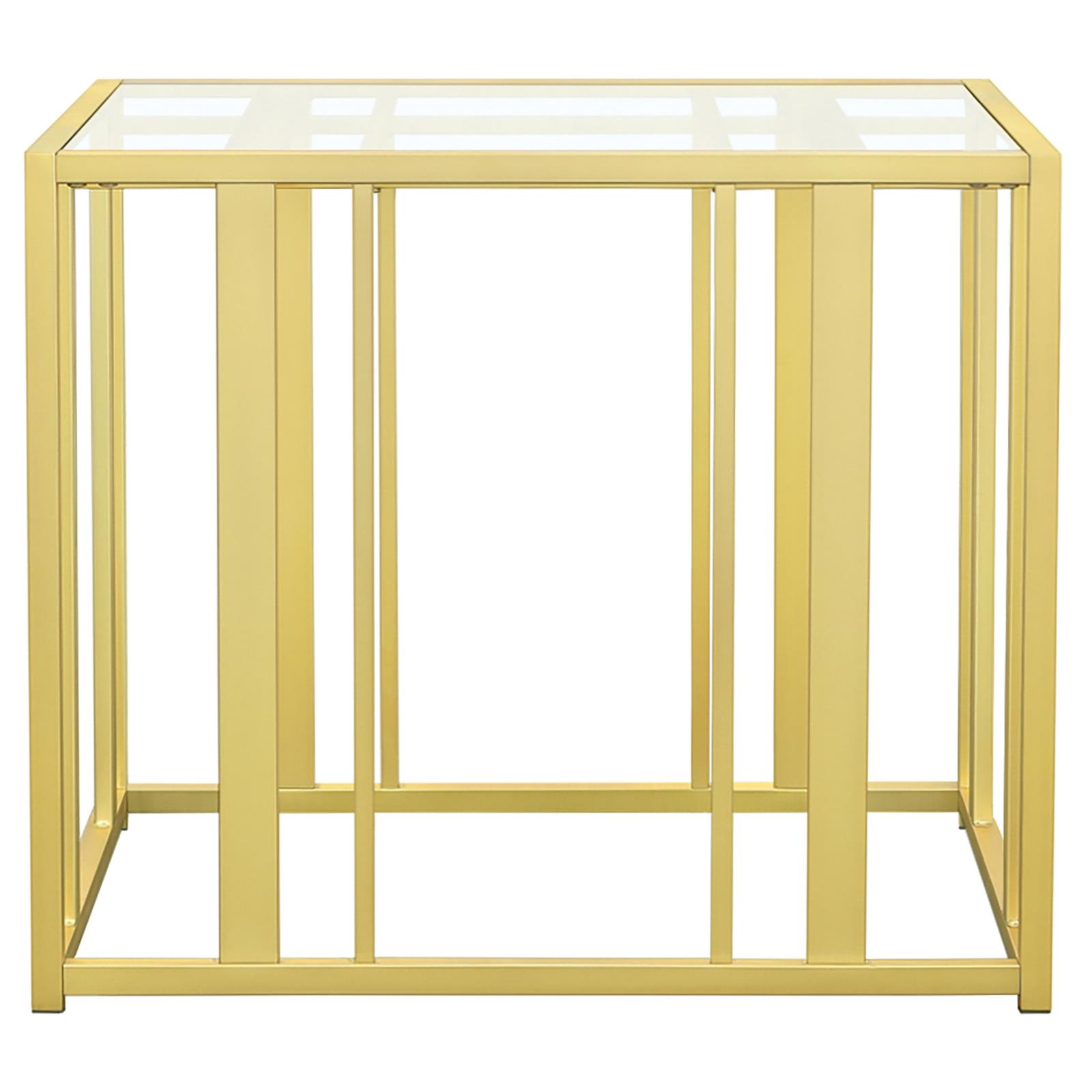 Adri Glass End Table with Metal Frame