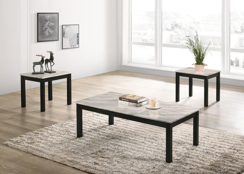 Bates Faux Marble 3-piece Occasional Table Set