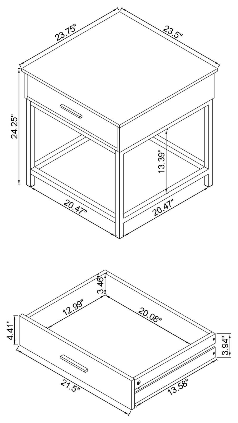 Byers Square 1-drawer End Table