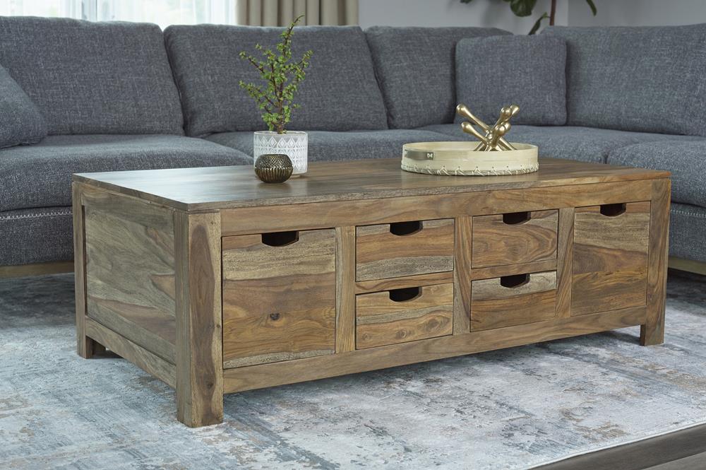 Esther 6-drawer Storage Wood Coffee Table