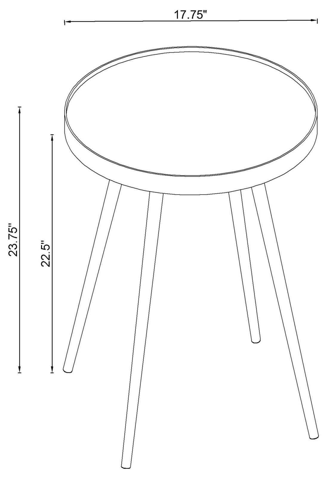 Kaelyn Round Mirror Top End Table