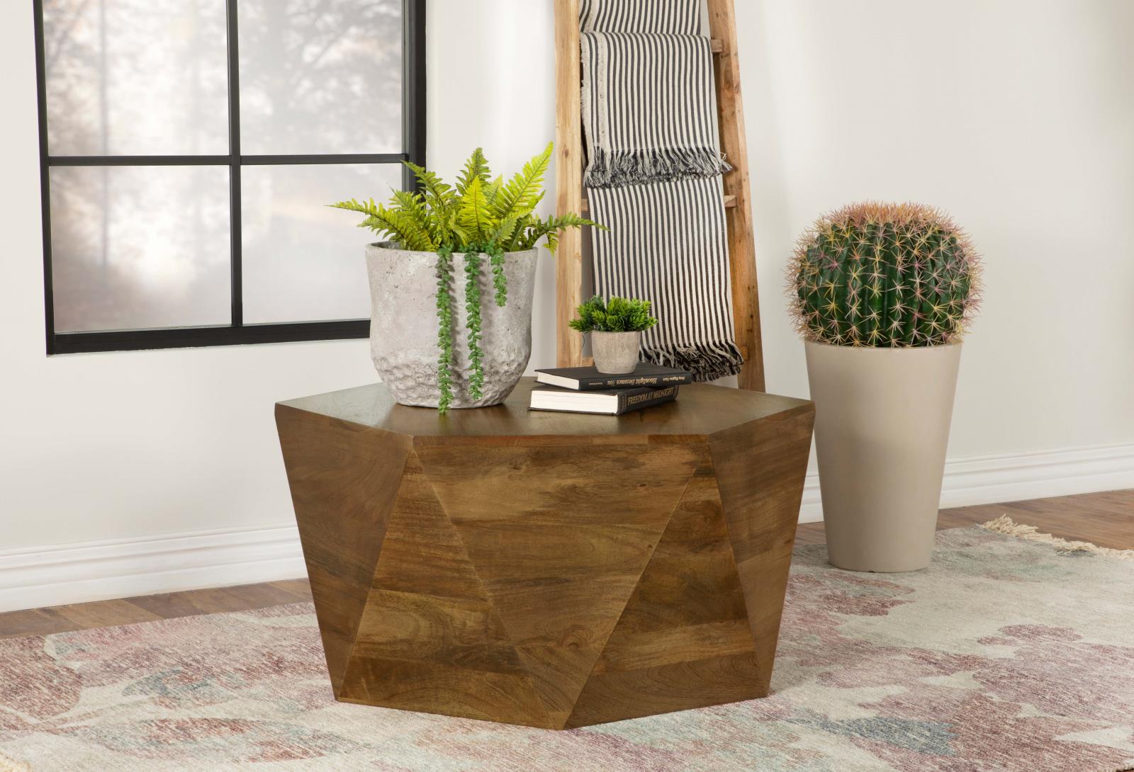Zalika Mango Wood Hexagonal Coffee Table