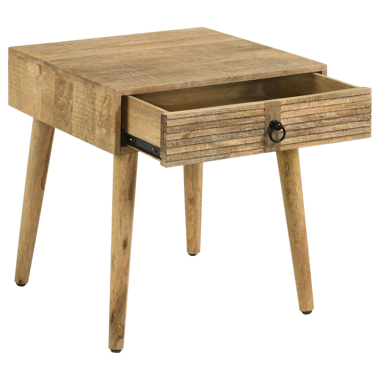 Zabel Wood Square 1-drawer End Table