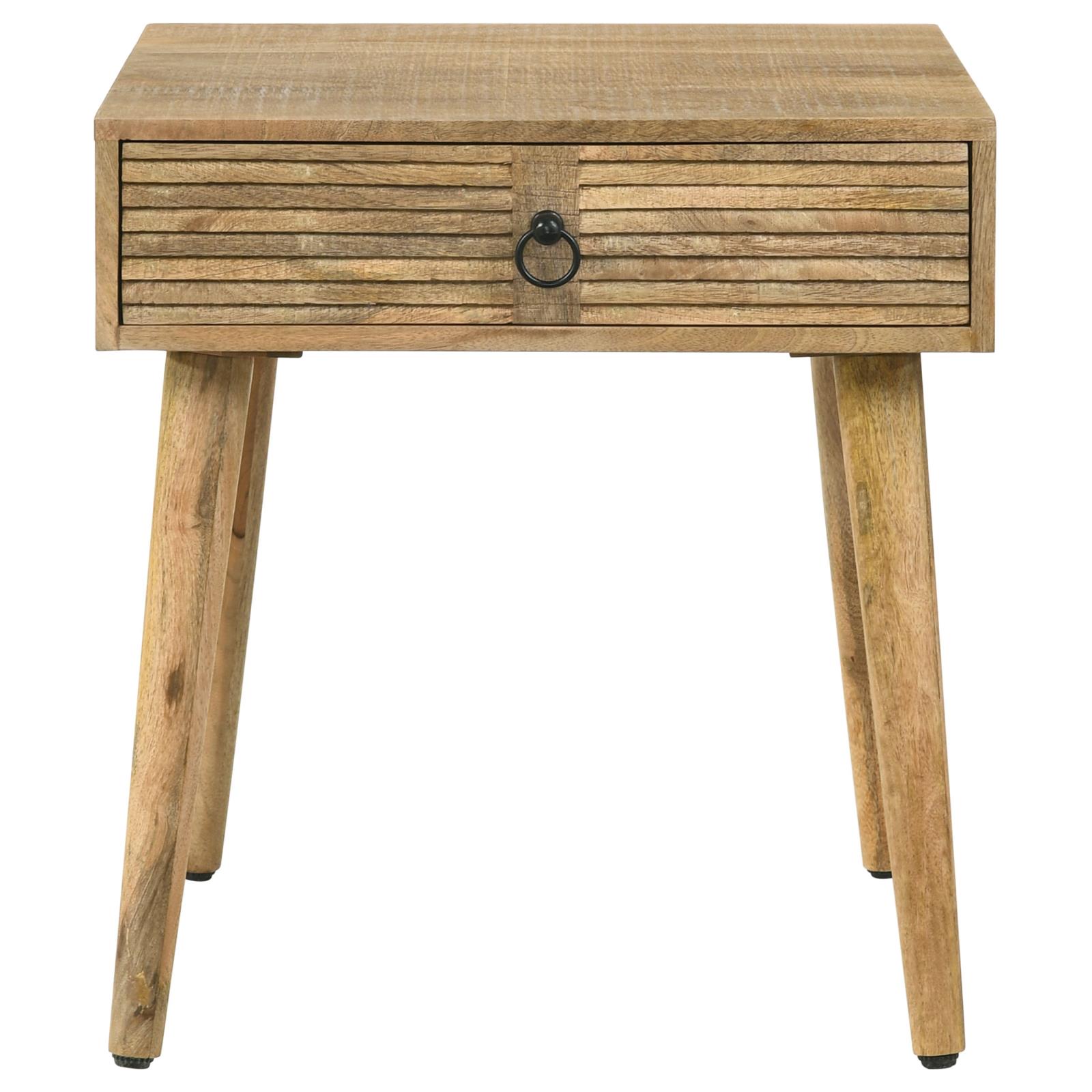 Zabel Wood Square 1-drawer End Table