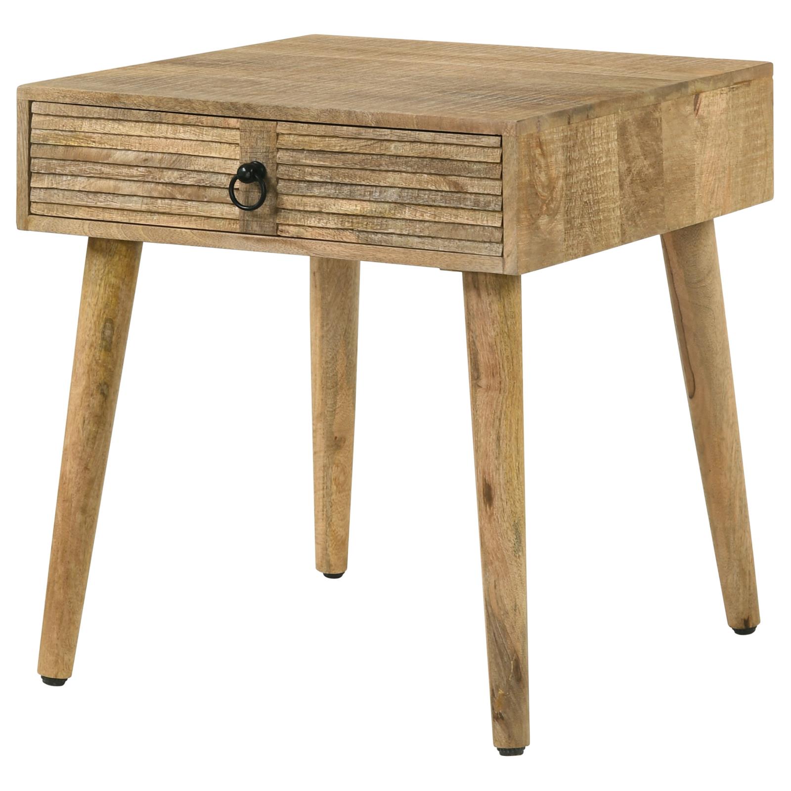 Zabel Wood Square 1-drawer End Table