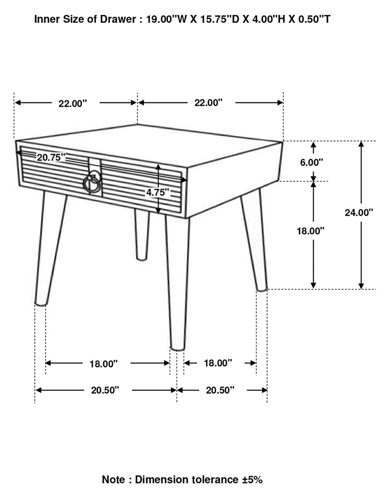 Zabel Wood Square 1-drawer End Table
