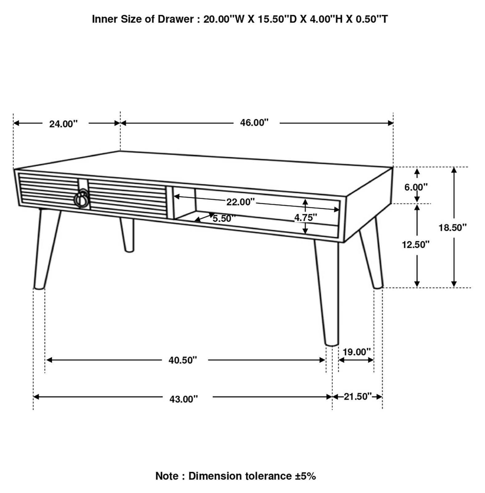 Zabel Wood Rectangular 1-drawer Coffee Table
