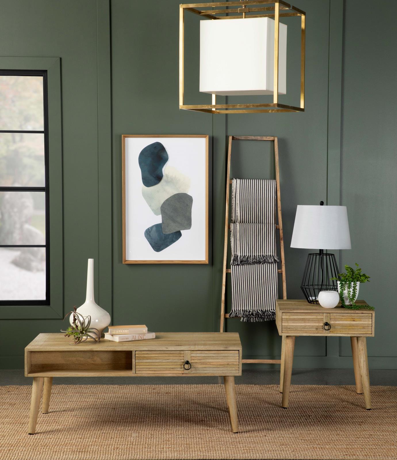 Zabel Wood Rectangular 1-drawer Coffee Table
