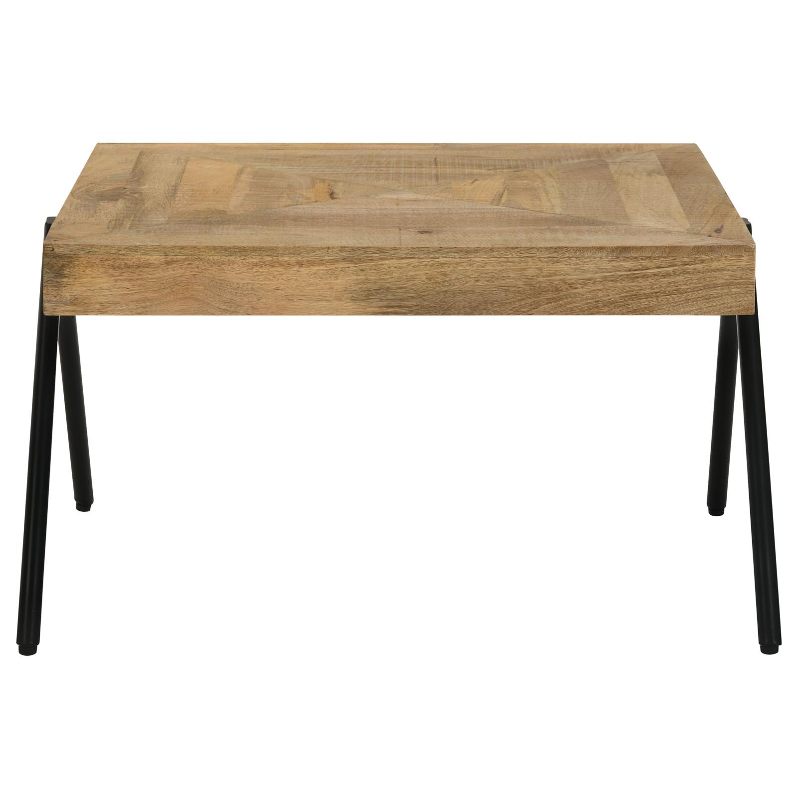 Avery Mango Wood Rectangular Coffee Table with Metal Legs