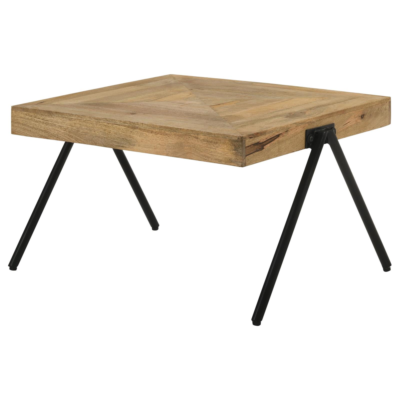 Avery Mango Wood Rectangular Coffee Table with Metal Legs