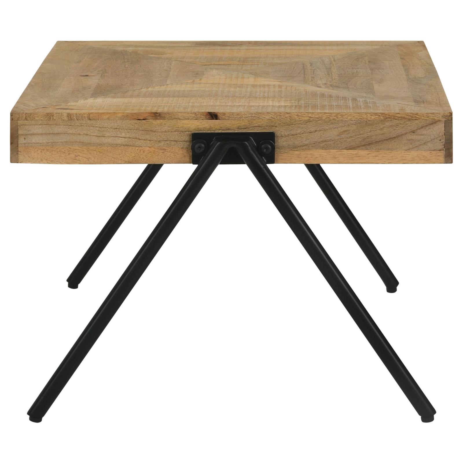Avery Mango Wood Rectangular Coffee Table with Metal Legs
