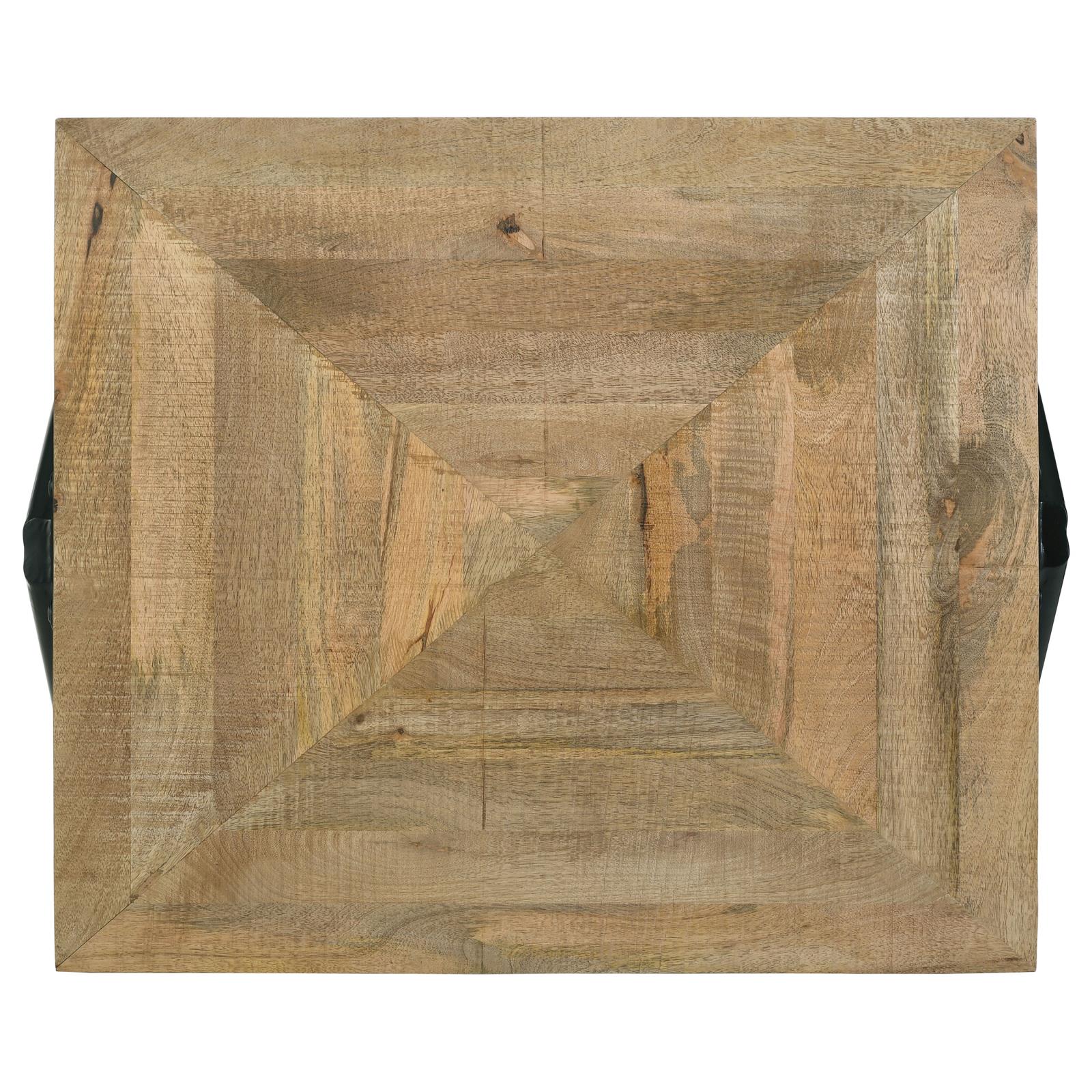 Avery Mango Wood Rectangular Coffee Table with Metal Legs