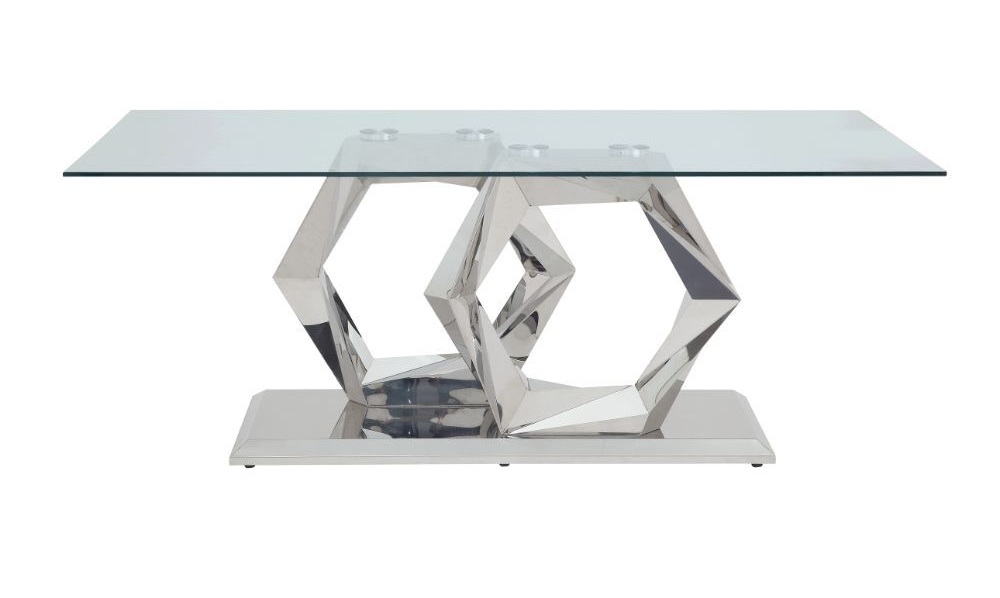 Gianna Glass/Steel Dining Table