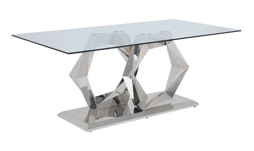 Gianna Glass/Steel Dining Room Set