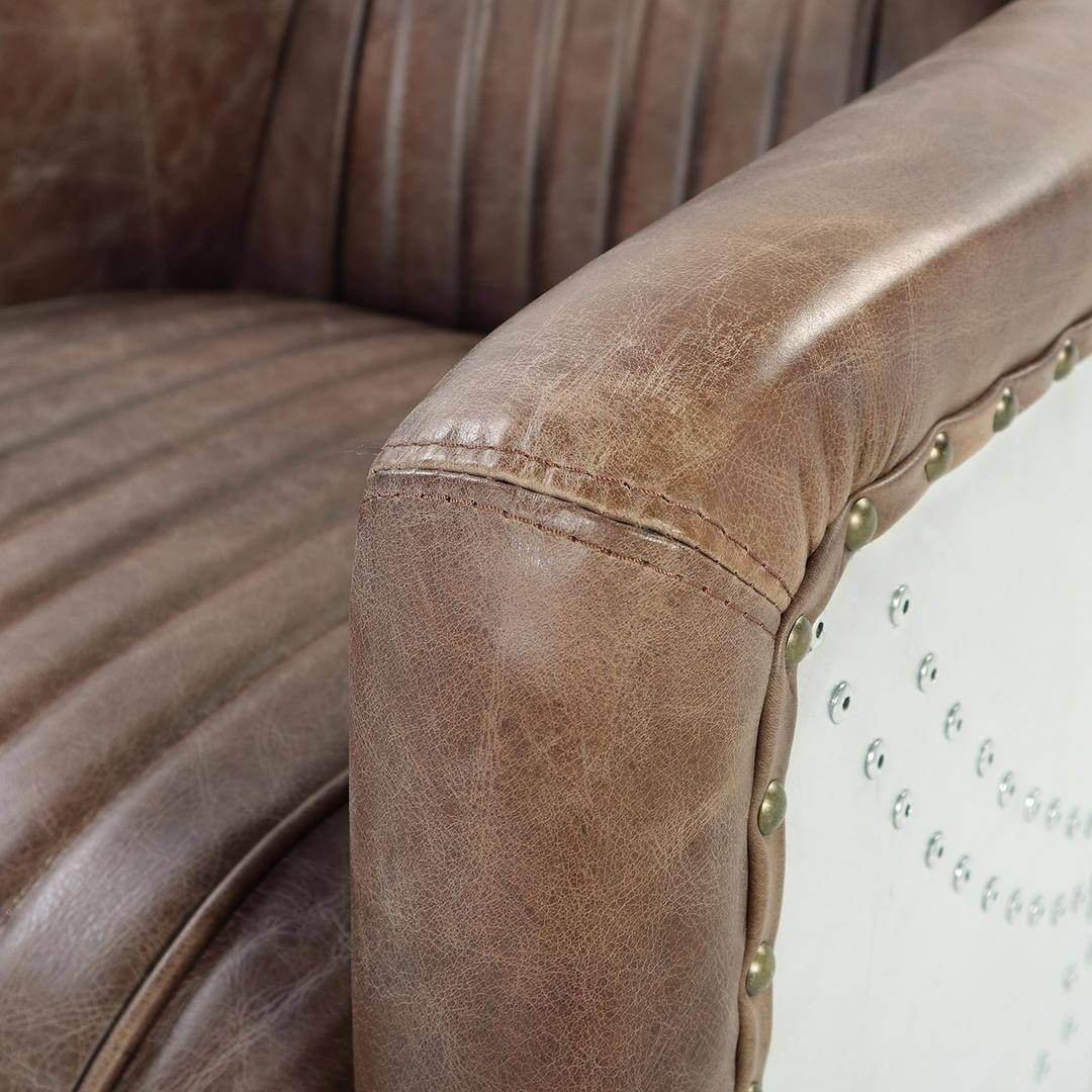 Brancaster Vintage Top Grain Leather/Aluminum Chair