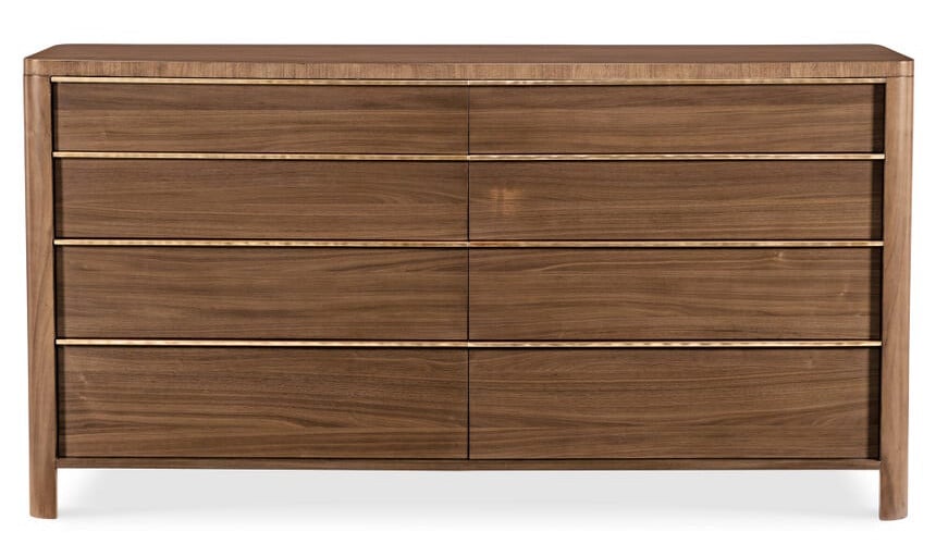 Eleana Walnut Veneer 8-Drawer Dresser