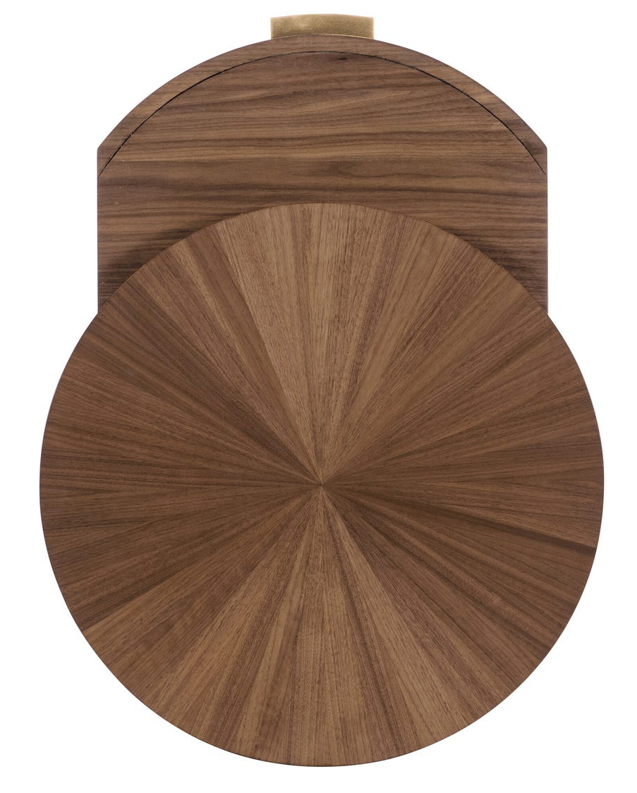 Eleana Round Walnut Veneer Nightstand