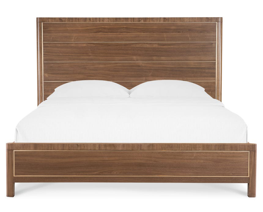 Eleana California King Walnut Veneer Panel Bed