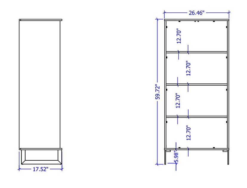 Lexington Storage Bookcase & 4 Shelves