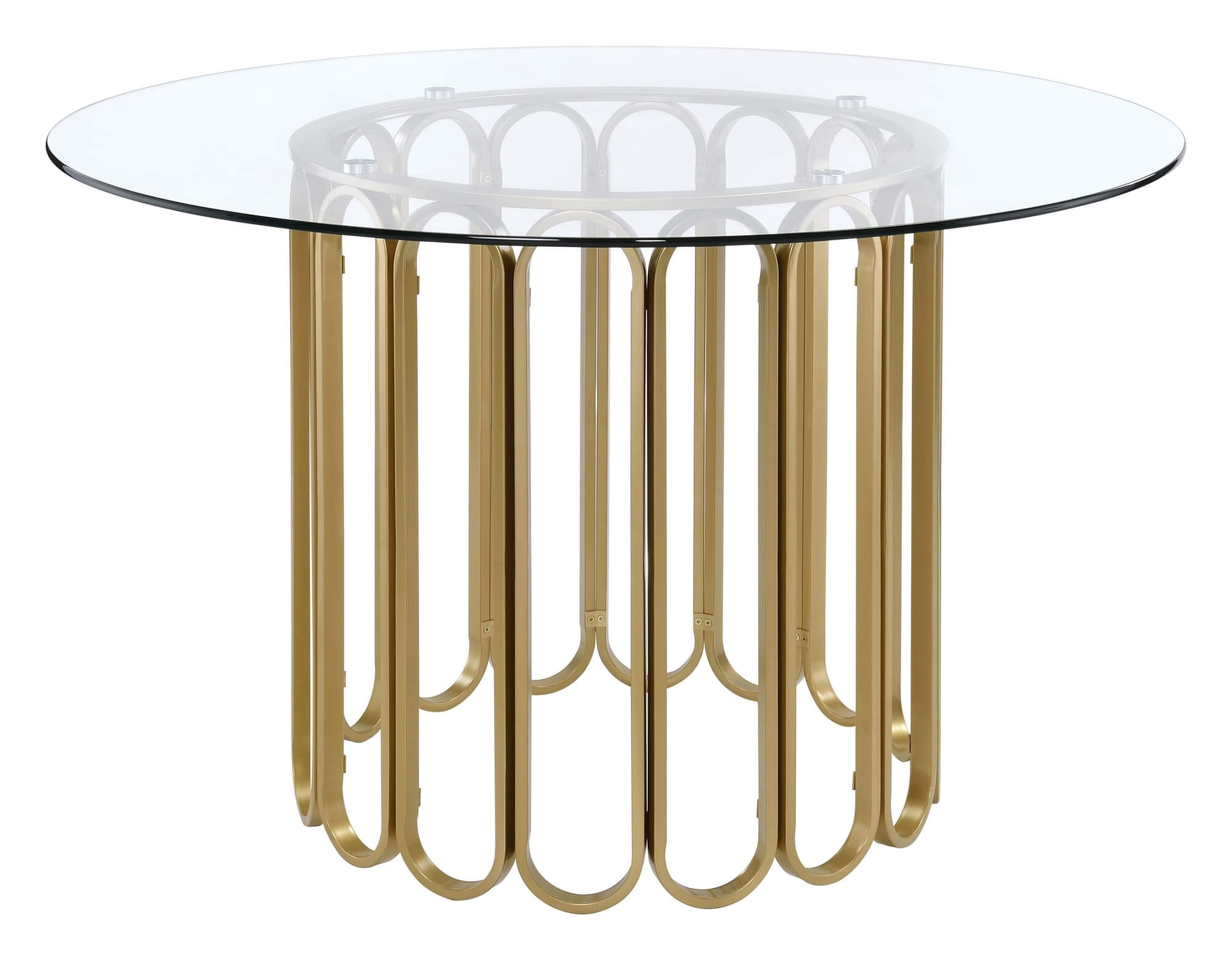 Pacheco/Chuchip Glass/Metal Round Dining Set